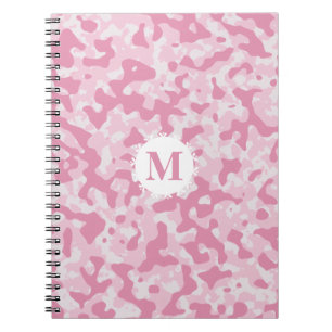 Cuaderno Pink Camo Camouflage Monogram Initial