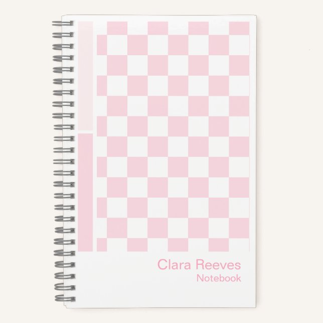 Cuaderno Pink Checkerboard Color Palette Aesthetic Notebook (Anverso)