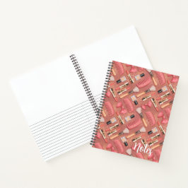 Cuaderno Pink Cosmetics Pattern Glitter 