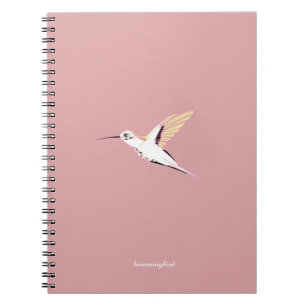 Cuaderno Pink cute elegant feminine whimsical hummingbirds