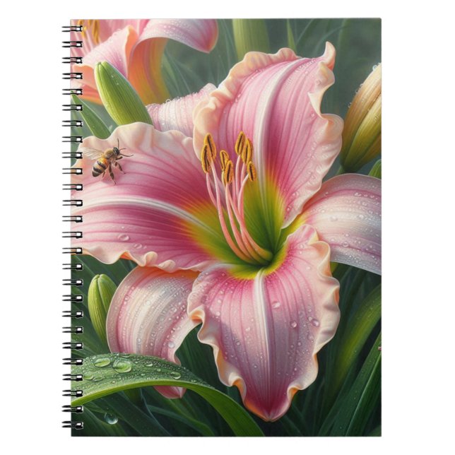 Cuaderno Pink Daylily Floral (Frente)