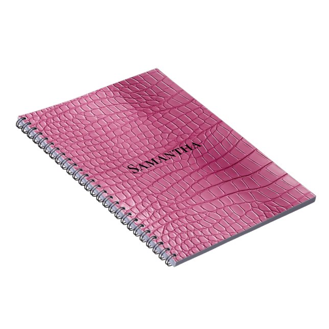 Cuaderno Pink Faux Alligator Animal (Lado Derecho)