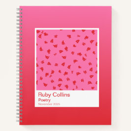 Cuaderno Pink Floral Gradient Spiral Notebook