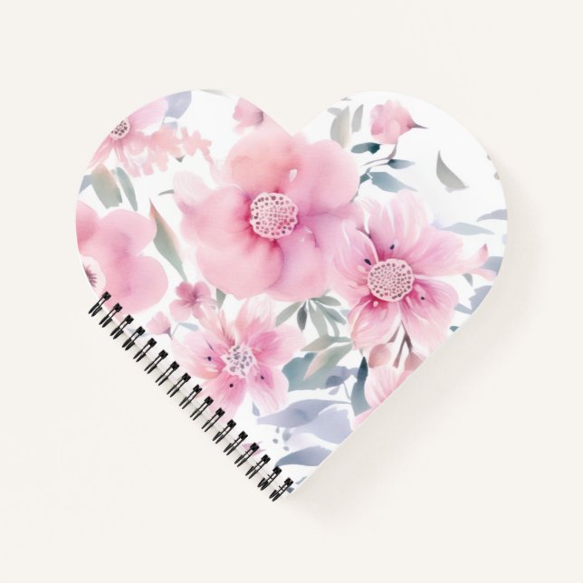 Cuaderno Pink Floral Watercolor  (Anverso)
