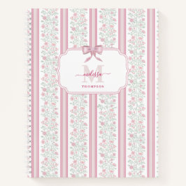 Cuaderno Pink Floral Wildflowers Coquette Bow