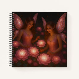 Cuaderno Pink Garden Fairies Hardcover Spiral Notebook
