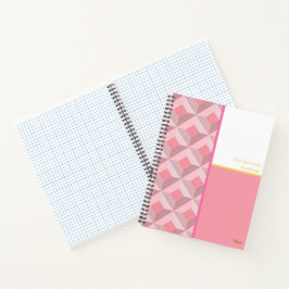 Cuaderno Pink Geometric Squares Custom Notebook