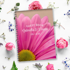 Cuaderno Pink Gerber Daisy sobre Tan Boda