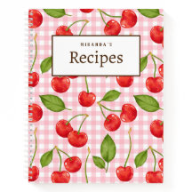 Pink Gingham & Red Cherry Picnic Recipe Book