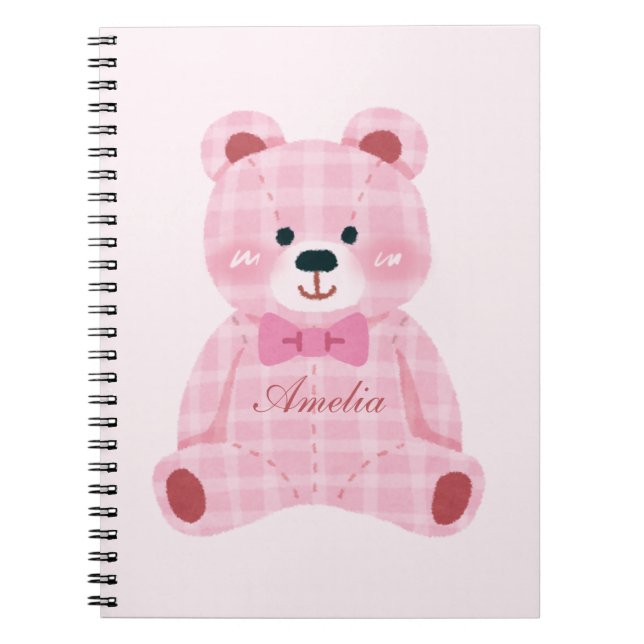Cuaderno Pink Gingham Teddy (Frente)