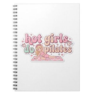 Cuaderno Pink Girly Fitness Planner, Pilates Girl Gift