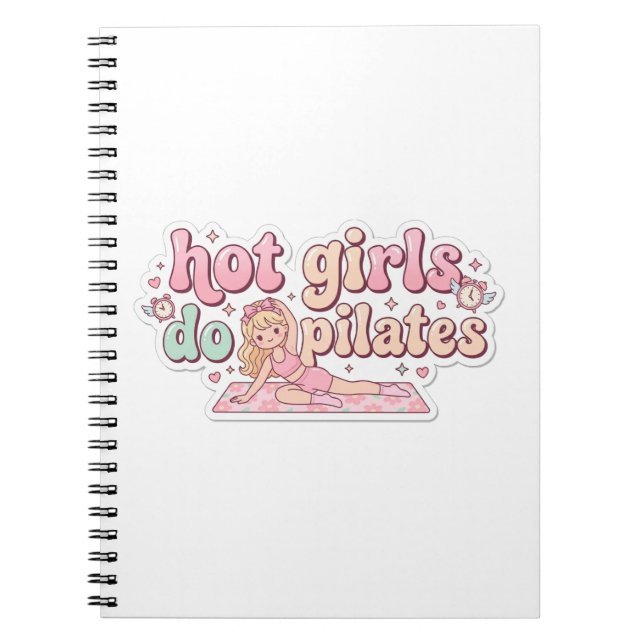Cuaderno Pink Girly Fitness Planner, Pilates Girl Gift (Frente)
