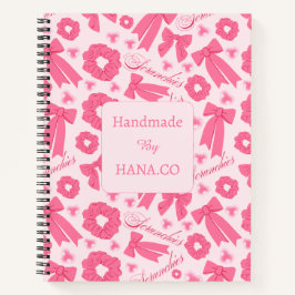 Cuaderno Pink Girly Scrunchies Pattern Cute Hair Accessory
