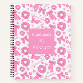 Cuaderno Pink Girly Scrunchies Pattern Cute Hair Accessory