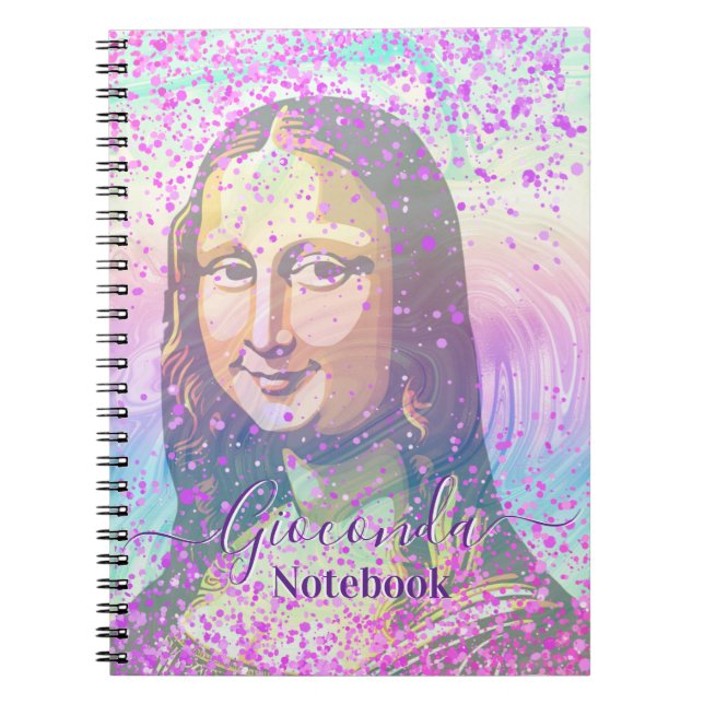 Cuaderno Pink Glitter Leonardo Da Vinci Gioconda (Frente)