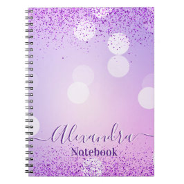 Cuaderno Pink Glitter Pastel Circles Custom