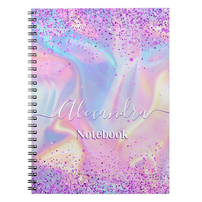 Cuaderno Pink Glitter Pastel Custom  (Frente)