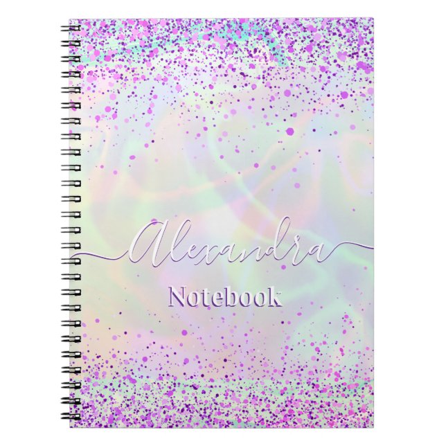 Cuaderno Pink Glitter Pastel Custom  (Frente)