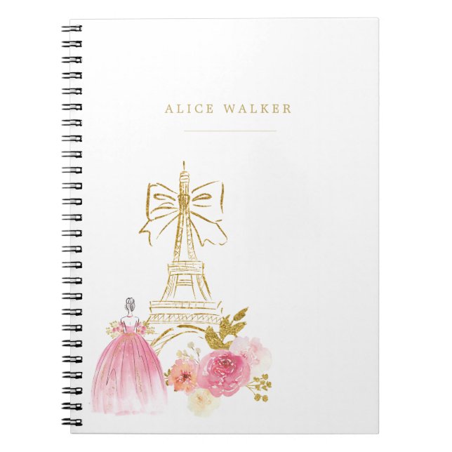 Cuaderno Pink Gold Parisian Chic Monogram (Frente)