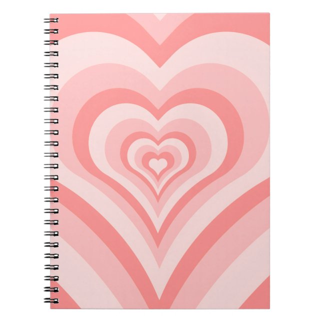 Cuaderno Pink Heart Gradient Pattern – Cute Girly Love (Frente)