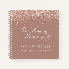 Cuaderno Pink Heart In Love Memory Funeral Guest Book