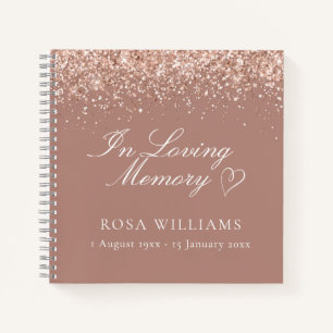 Cuaderno Pink Heart In Love Memory Funeral Guest Book