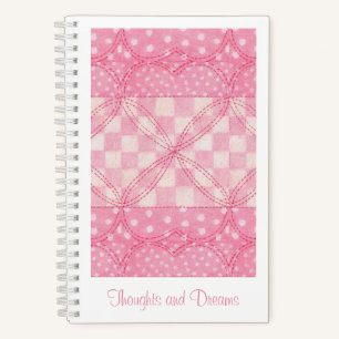 Cuaderno PINK HEART QUILT 5.5x8.5 portátil + texto