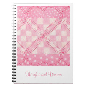 Cuaderno PINK HEART QUILT 6.5x8.75 portátil + texto
