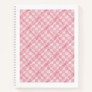 Cuaderno PINK HEART QUILT 8.5x11 portátil espiral / blanco