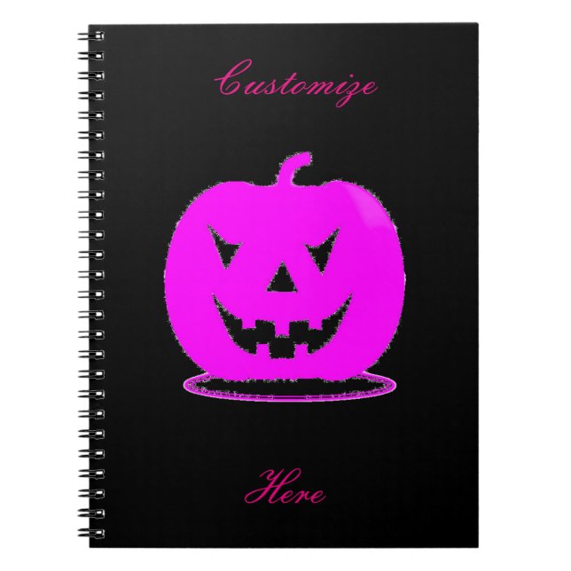 Cuaderno Pink Jack o'lantern Halloween Thunder_Cove (Frente)