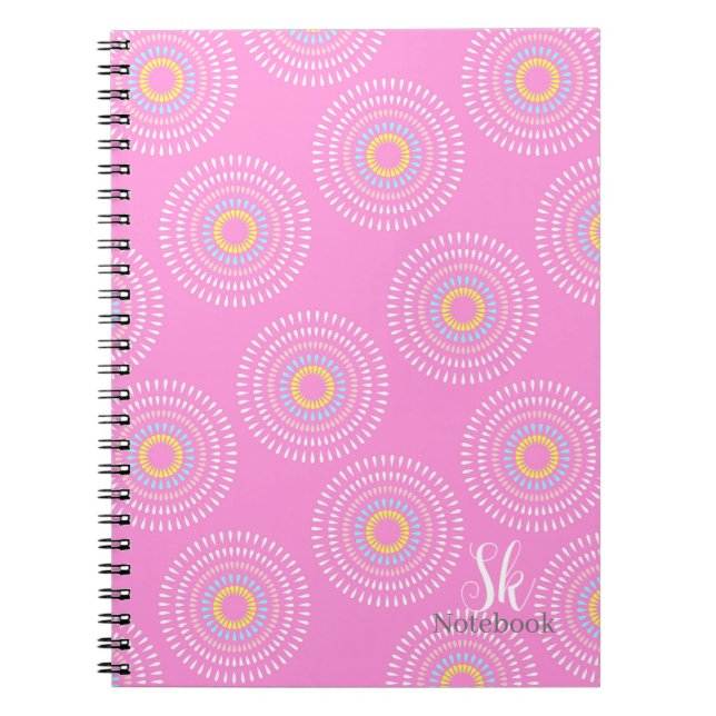 Cuaderno Pink japonés de fuegos artificiales (Frente)