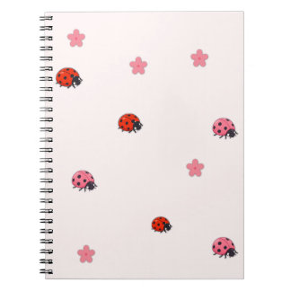 Cuaderno Pink Ladybug Garden Pattern Notebook