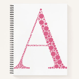 Cuaderno Pink Letter A Journal – Minimal Aesthetic Notebook