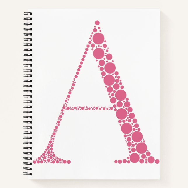 Cuaderno Pink Letter A Journal – Minimal Aesthetic Notebook (Anverso)