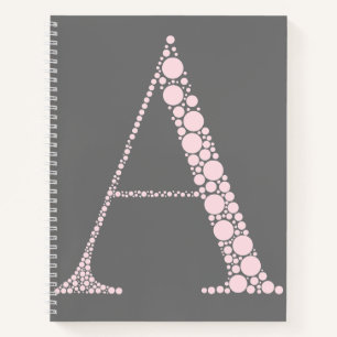 Cuaderno Pink Letter A Journal – Minimal Aesthetic Notebook