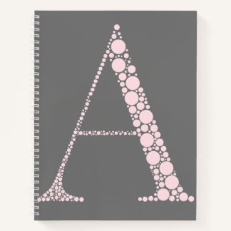 Cuaderno Pink Letter A Journal – Minimal Aesthetic Notebook