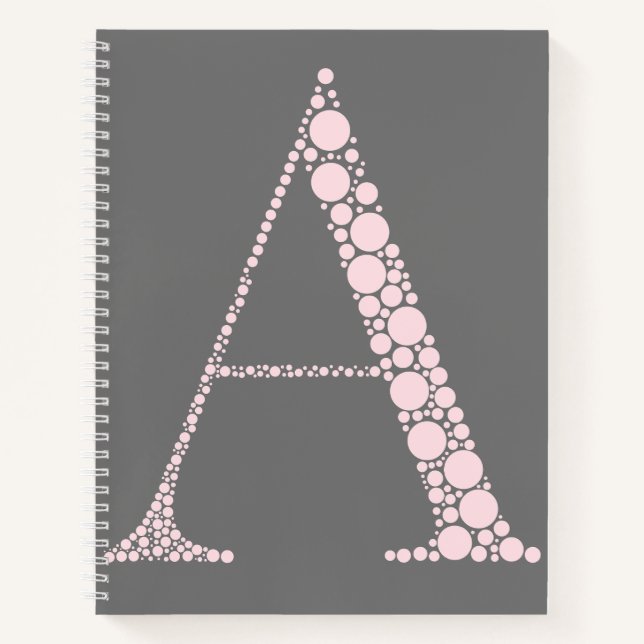Cuaderno Pink Letter A Journal – Minimal Aesthetic Notebook (Anverso)
