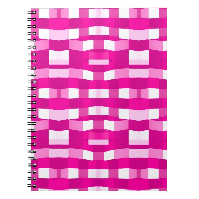 Cuaderno Pink Magenta Modern Geometric Block Art (Frente)