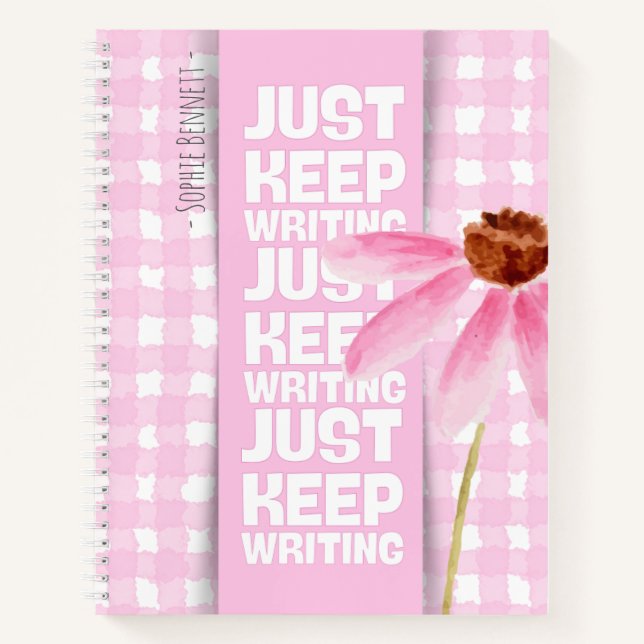 Cuaderno Pink Motivational Gingham (Anverso)