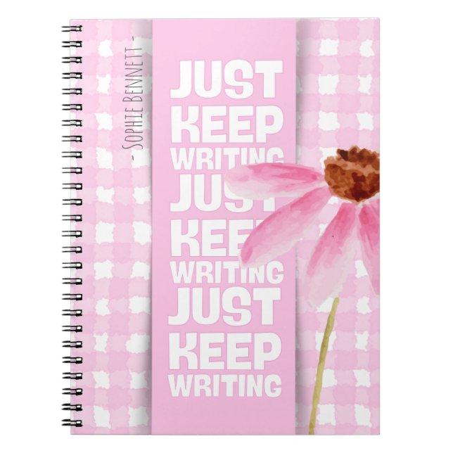 Cuaderno Pink Motivational Gingham (Frente)