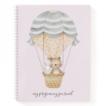 Pink My Pregancy Woodland Animals Journal