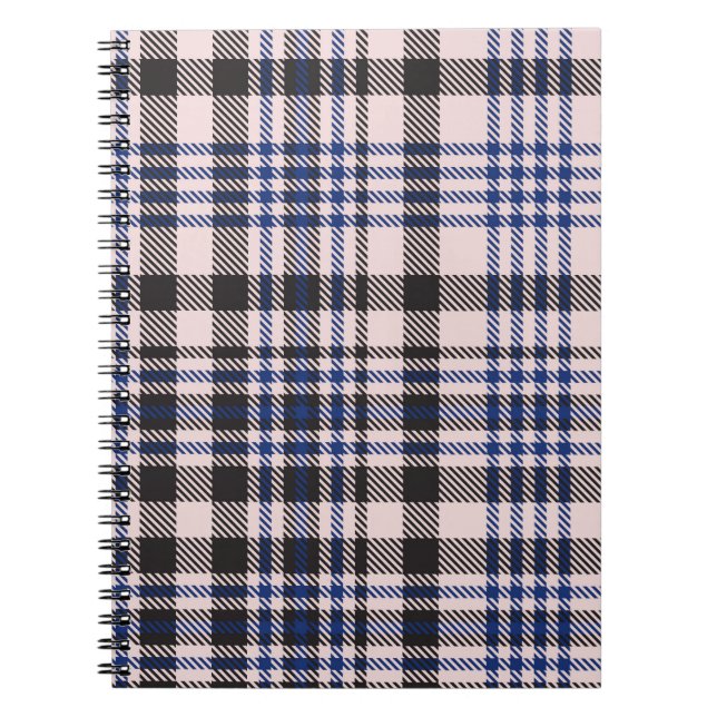 Cuaderno Pink Navy Glen Plaid textured seamless patternabst (Frente)