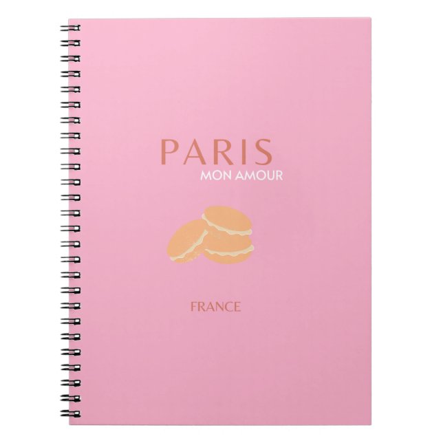 Cuaderno Pink Paris Travel Art Retro Art Decoración Art Pre (Frente)