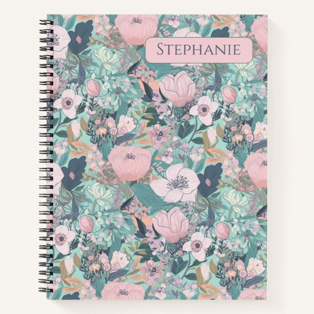 Cuaderno Pink Pastel Garden Floral (Anverso)
