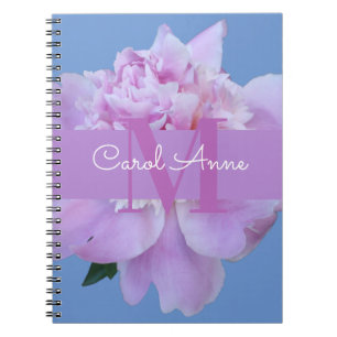 Cuaderno Pink Peony Purple Monograma Floral