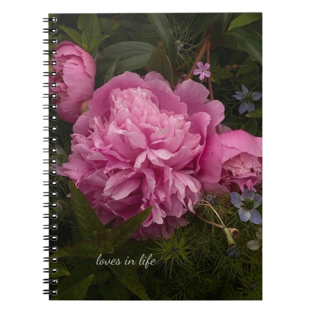 Cuaderno Pink Peony y Love-in-a-mist (Frente)