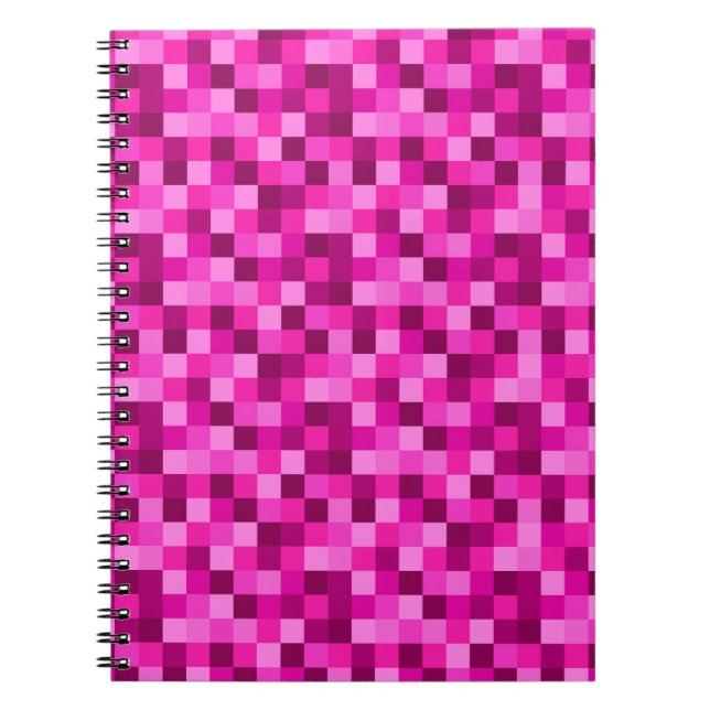 Cuaderno Pink Pixels Cover Notebook  Gamer Pattern Journal (Frente)