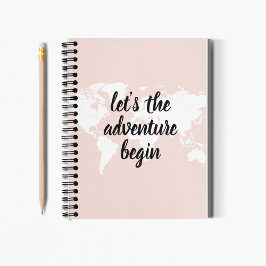 Cuaderno Pink positivo vamos al mapa mundial de aventuras