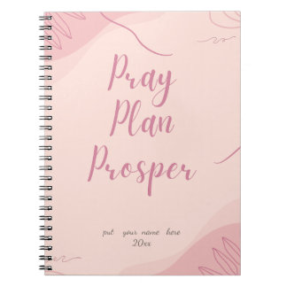 Cuaderno Pink Pray Plan Prosper Faith-Based Daily 