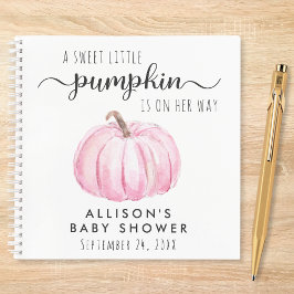 Cuaderno Pink Pumpkin Baby Girl Shower Guest Book